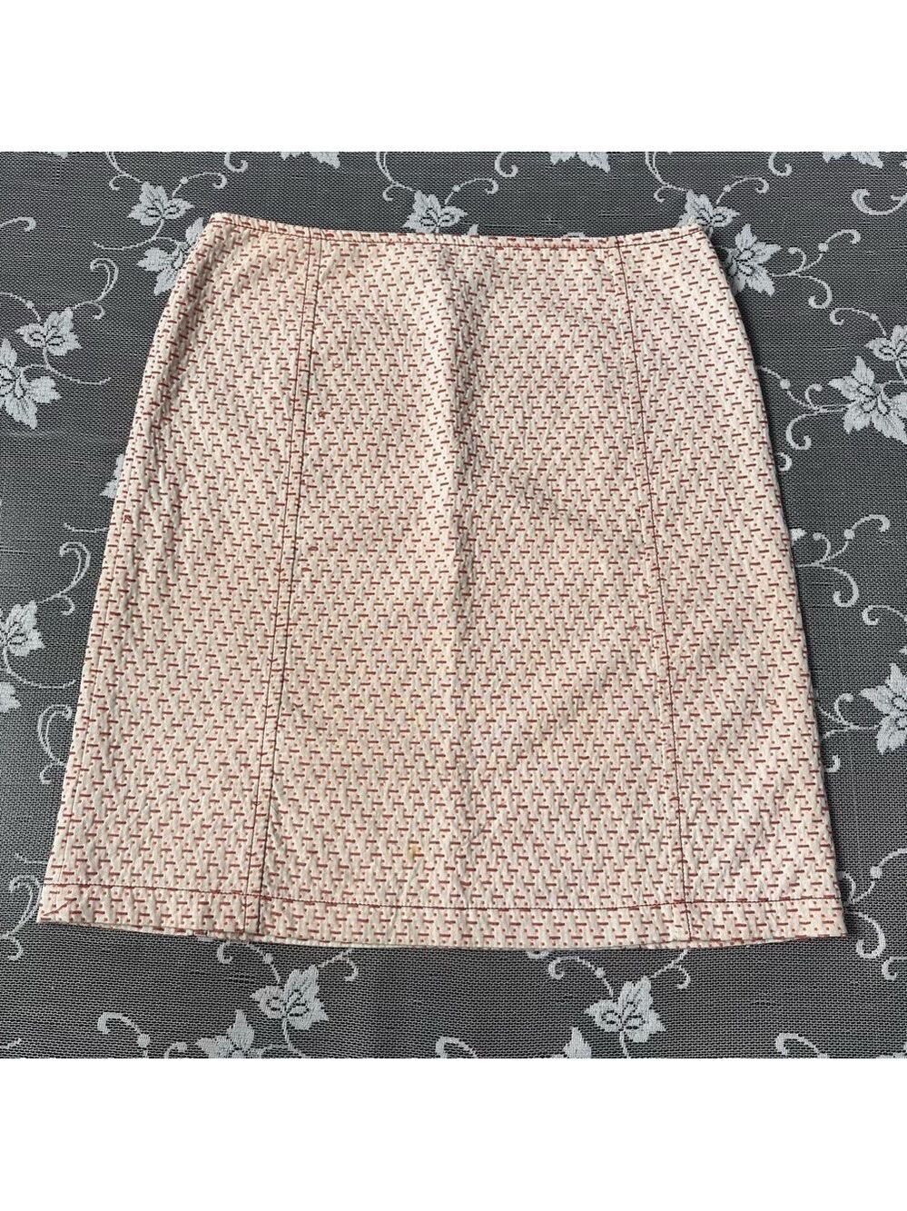 MaxMara Cream and Peach A-Line Skirt Sz 10